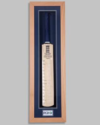 England v. West Indies NatWest Series 2009 autographed cricket bat display