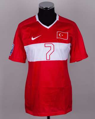 Gokhan Gonul red and white No.7 Turkey short-sleeved shirt, 2010