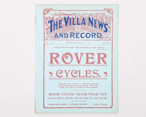 George Robey's Aston Villa International v. Aston Villa, match programme, 13th February 1907
