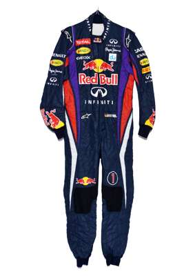 Sebastian Vettel 2013 Signed Red Bull Racing Used Suit
