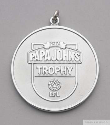 White metal 2019-20 EFL Papa Johns Trophy runners-up medal, 
 the obverse inscribed PIZZA, PAPA JOHNS TROPHY EFL, the reverse inscribed FINALIST 2019-