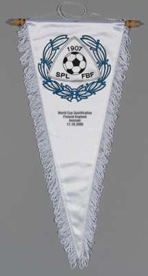 Official Pennant presented to England Captain Martin Keown, 
 on behalf of the Finish FA before the World Cup qualifying game between Finland and Engl