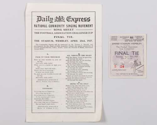 Arsenal v. Cardiff City 1927 F.A.Cup final ticket stub, 23rd April 1927