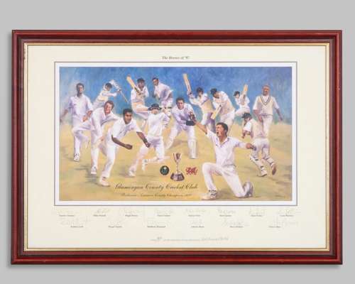 The Heroes of '97 Glamorgan County Cricket Club by Adrienne Howes autographed print