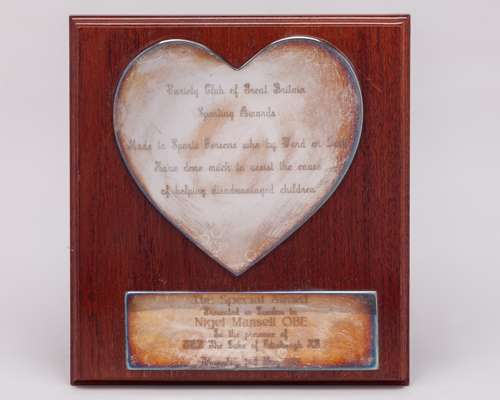 Two Variety Club of Great Britain Awards Presented to Nigel Mansell