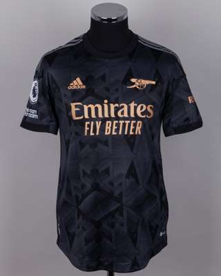 Gabriel Martinelli black No.11Arsenal short-sleeved shirt, 2022-23