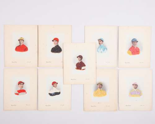 Clarence Hailey (Newmarket photographer) nine portraits of jockeys