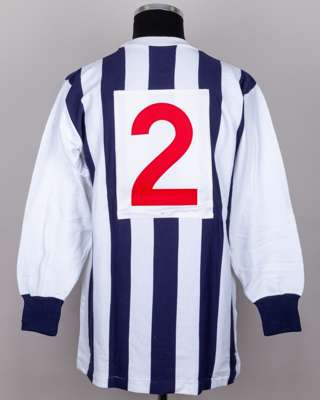 Blue and white No.2 West Bromwich Albion long-sleeved shirt, 1964-69