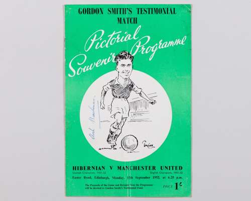 Jack Rowley Hibernian v. Manchester United, Testimonial match programme, 15th September 1952