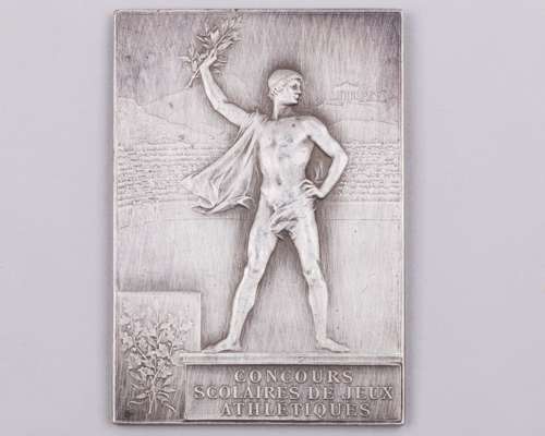 Paris 1900 Olympic Games winner's medal plaque, designed by F. Vernon