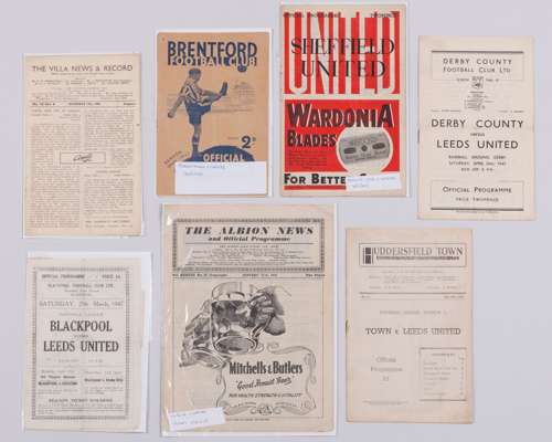 Seven Leeds United away match programmes, 1946-47