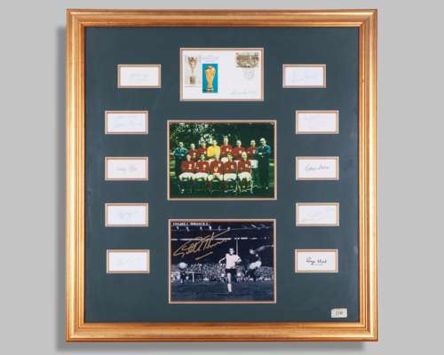 England 1966 World Cup team autograph display