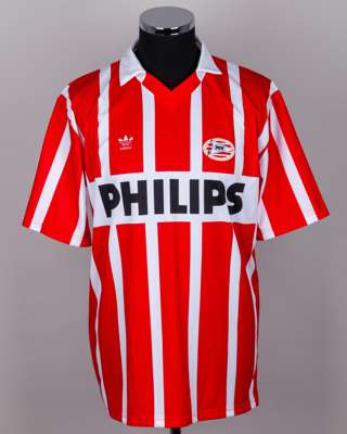 Romario red and white No.9 PSV Eindhoven short-sleeved shirt