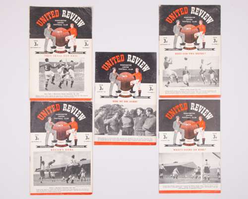 Five Manchester United home match programmes, 1950