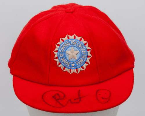 Rishabh Pant red India Red For Ruth match worn autographed cap
