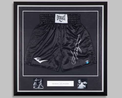 Joe Frazier - a pair of Everlast autographed shorts