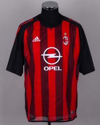 Jose Chamot red and black No.16 AC Milan short-sleeved shirt, 2002-03