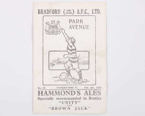 Bradford Park Avenue v. Leeds United match programme, 6th February 1943
