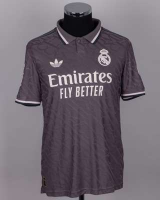 Vinicius Junior grey No.7 Real Madrid short-sleeved shirt, 2024-25