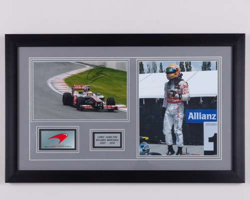 Lewis Hamilton Signed McLarenF1 Team Framed Picture Display