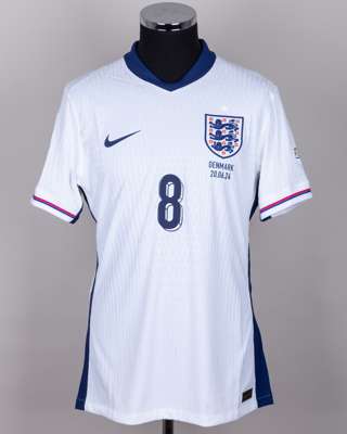 Trent Alexander-Arnold white No.8 England v. Denmark short-sleeved shirt, 2024