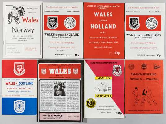 Wales minor international programmes, 1958 onwards, 
 Wales U-23 v England at Wrexham 23rd April 1958; v Scotland at Wrexham 25th November 1959, (19);