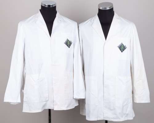 Dickie Bird two The National Grid cricket umpire coats