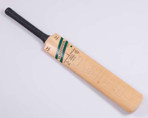 Australia v. England Test Series 1975 autographed Slazenger Harrow cricket bat