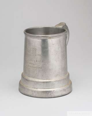 An England v. F.I.F.A. commemorative pewter tankard, 1963
 inscribed ENGLAND V. F.I.F.A. WEMBLEY, 23rd October 1963, 12cm high