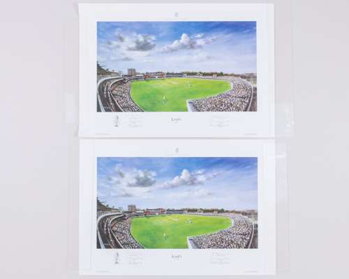 Three Lord's by Jack Russell autographed limited edition prints