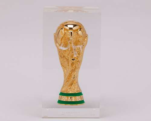 FIFA World Cup replica trophy commemorating the 2022 trophy tour in Wales
