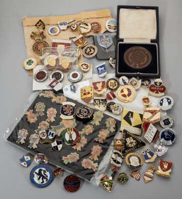 A nice collection of domestic, European and International lapel badges, 
 including Liverpool, Arsenal, Tottenham Hotspur, Nottingham Forest, Watford,