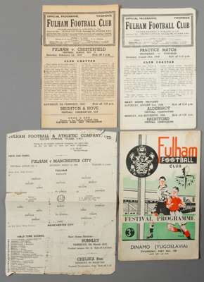 A collection of approx. 372 Fulham home programmes dating between seasons 1945-46 and 1960-61,
 1945-46 (25), 46-47 (25, including Man City single-she