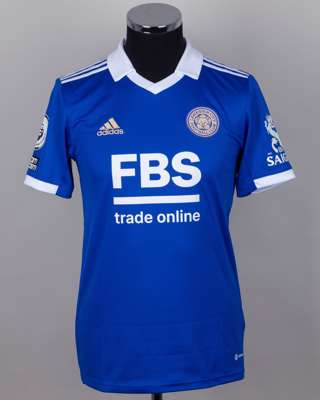 Jamie Vardy blue No.9 Leicester City short-sleeved shirt, 2022-23