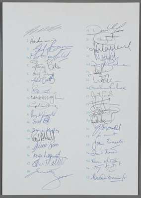 ENGLAND TO SOUTH AFRICA 1994 RUGBY UNION OFFICIAL AUTOGRAPH TEAM SHEET  

In 1994 Nelson Mandela had just been elected as President of South Africa, a