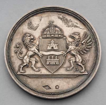 A Hungarian silver medallion relating to the match between Celtic FC & Southampton FC played in Budapest on the 4th June 1906,
 obverse bearing formal