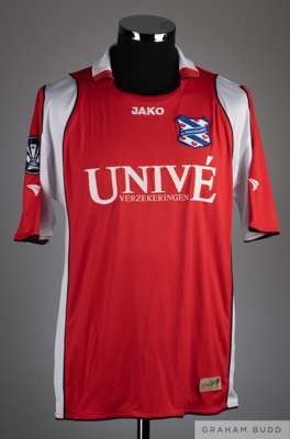 Christian Grindheim red No.17 Sc Heerenveen short sleeved shirt 2008-09, 
 JAKO, size XL, crew neck with embroidered cloth badge, reverse lettered GRI