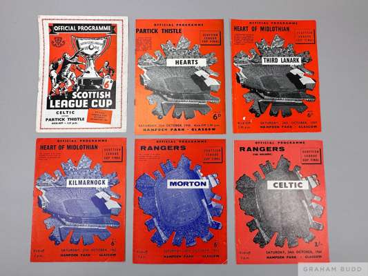 Twelve Scottish League Cup Final match programmes, 1956 to 1970
  signs of folds, generally in good condition (12)