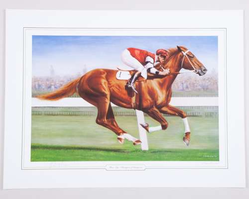 Two autographed Melbourne Cup Winners prints