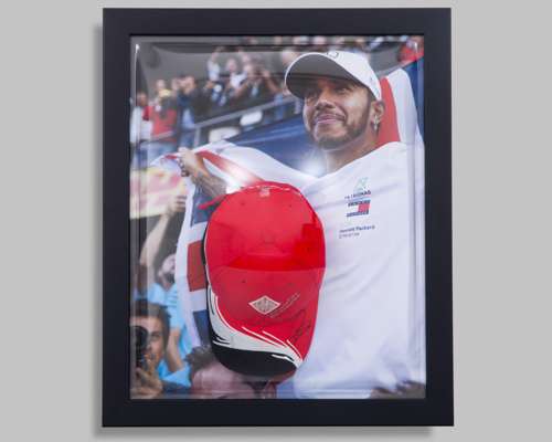 Lewis Hamilton Signed Framed Cap
