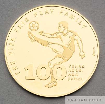 Pure gold FIFA centenary medal 1904-2004
