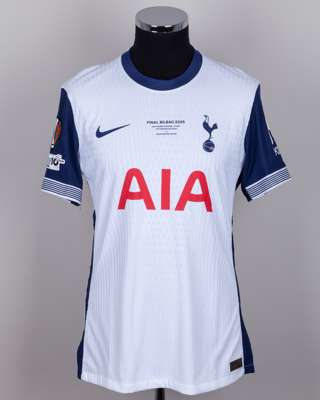 Micky Ven De Ven white and blue No.37 Tottenham Hotspur UEFA Europa League shirt, 2025