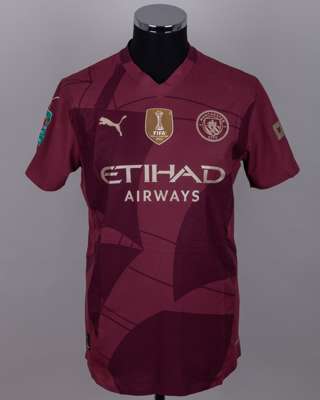 Mateo Kovacic Maroon No.8 Manchester City v. Tottenham Hotspur short-sleeved shirt, 2024