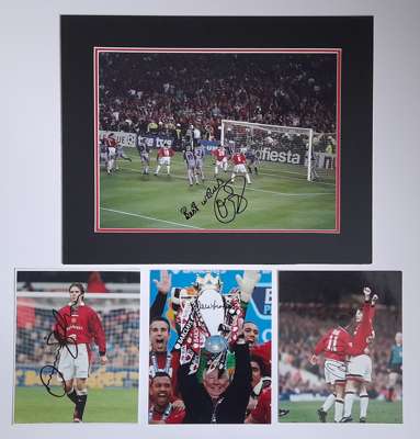 Manchester United four Premiership Legends signed photos
