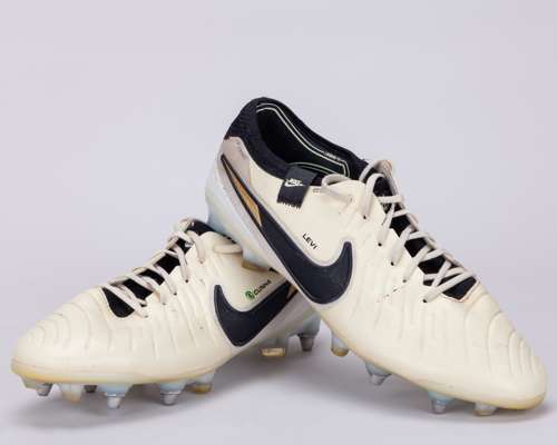 Matheus Cunha cream and black Nike Tiempo worn football boots, 2024-25