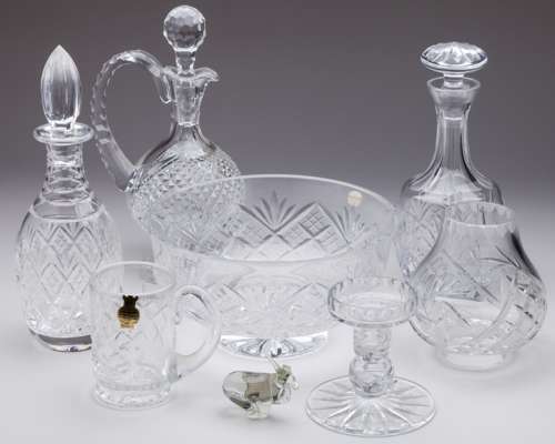 Dickie Bird selection of crystal glassware