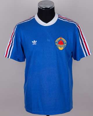 Blue and white No.9 Yugoslavia short-sleeved shirt