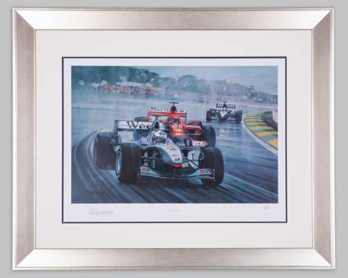 'Great Scot' 2001 Brazilian Grand Prix Limited Edition Framed Print - by Rod Diggens