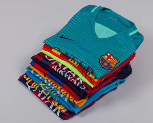 Thirteen various Barcelona shirts