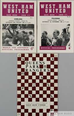An autographed Queens Park Rangers v. West Ham United match programme, 11th January 1969, 
 the back cover bearing numerous autographs including Bobby